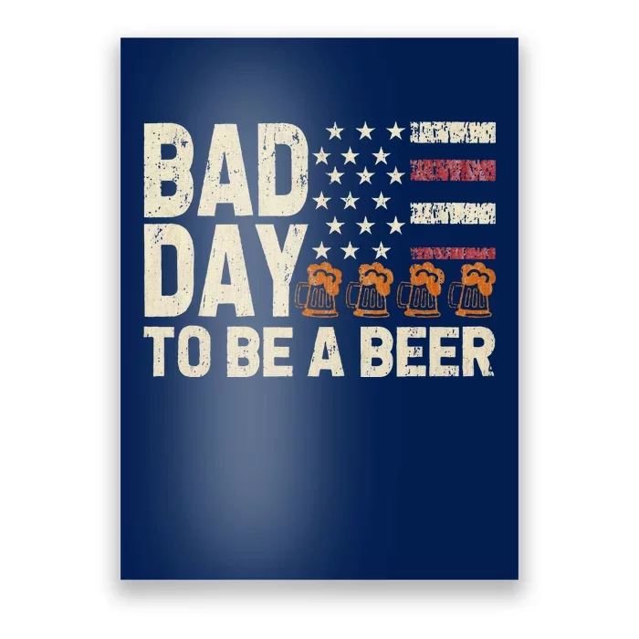 Retro Bad Day To Be A Bee.R Usa Flag Beer 4th Of July Poster