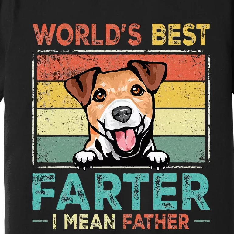 Retro Best Dad Ever Cool Jack Russell Terrier Dog Pet Lover Premium T-Shirt