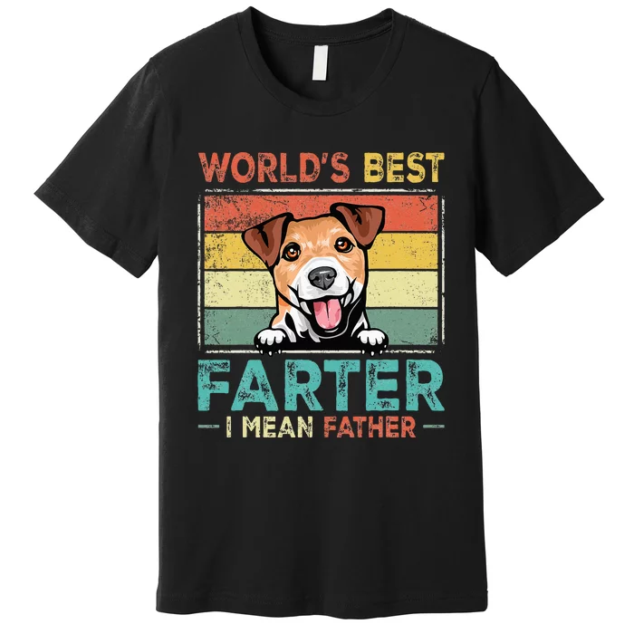 Retro Best Dad Ever Cool Jack Russell Terrier Dog Pet Lover Premium T-Shirt