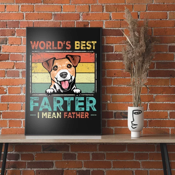 Retro Best Dad Ever Cool Jack Russell Terrier Dog Pet Lover Gift For Dad Poster