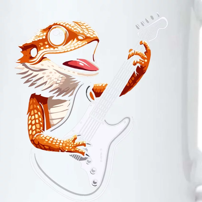 Rocker Bearded Dragon Playing Guitar Guitarist Music Band Black Color Changing Mug