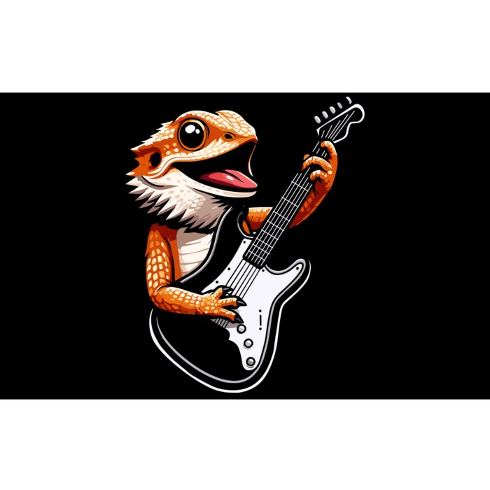 Rocker Bearded Dragon Playing Guitar Guitarist Music Band Bumper Sticker