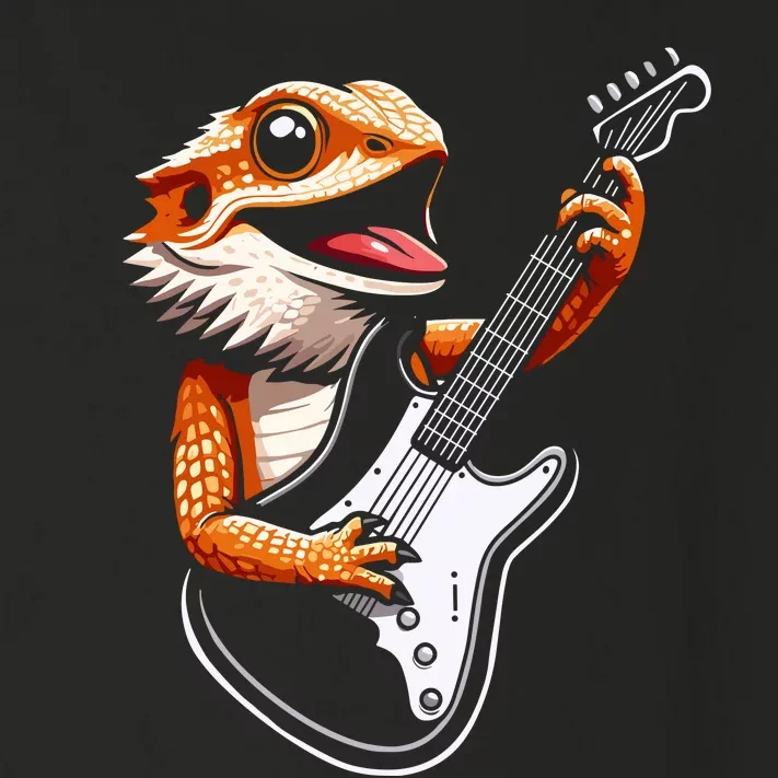 Rocker Bearded Dragon Playing Guitar Guitarist Music Band Toddler Long Sleeve Shirt