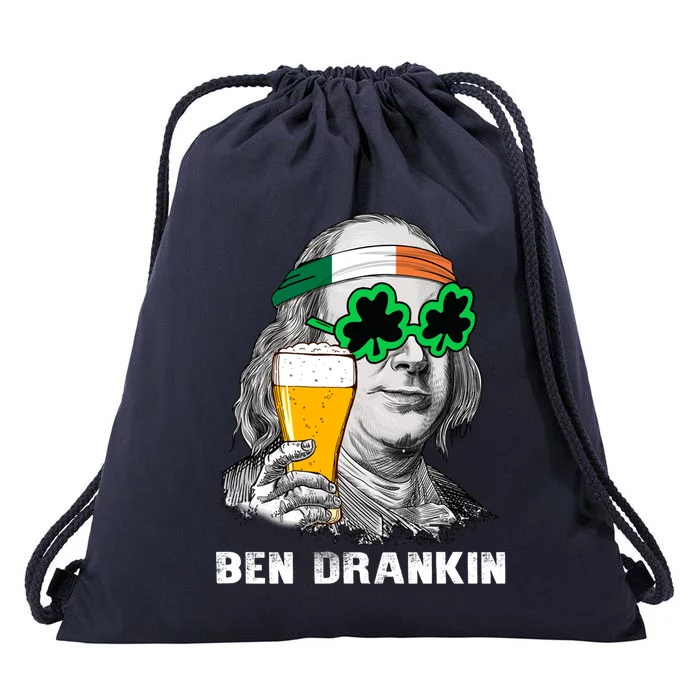 Retro Ben Drankin Beer Holiday Gift St Patricks Day Cute Gift Drawstring Bag