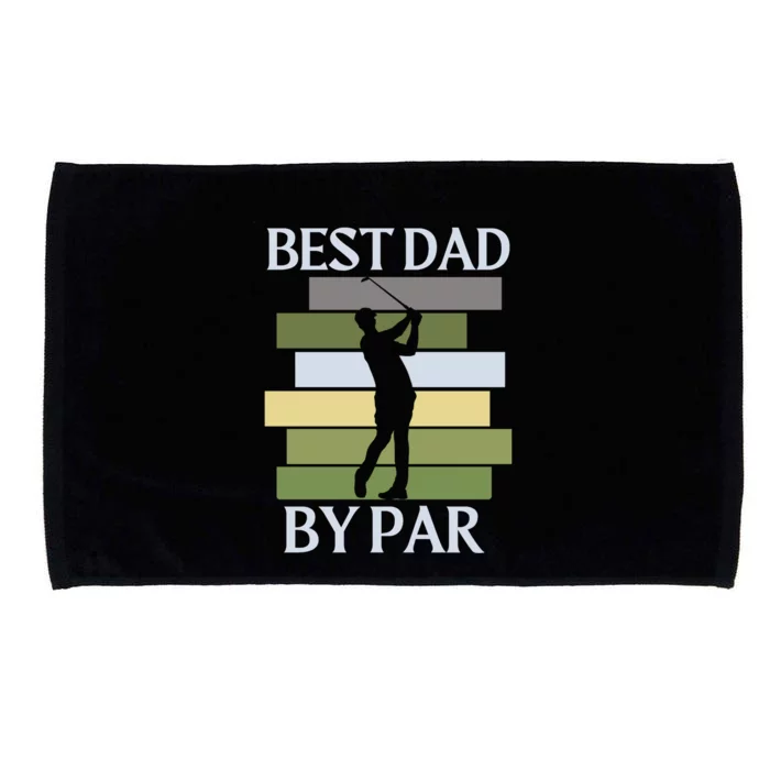 Retro Best Dad By Par Golf Gift For Father's Day Microfiber Hand Towel