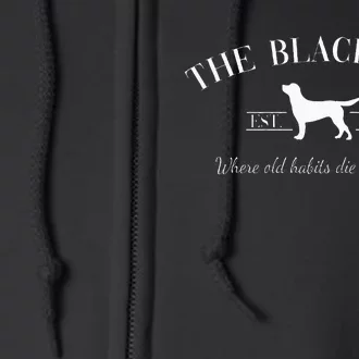 Retro Black Dog Club Old Habits Est. 2024 Full Zip Hoodie