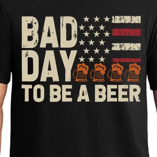 Retro Bad Day To Be Beer Usa Flag Beer 4th Of July Pajama Set