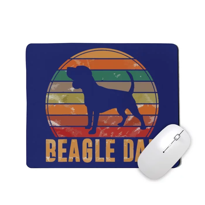 Retro Beagle Dad Gift Dog Owner Pet Tricolor Beagle Father Mousepad