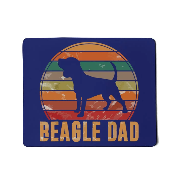 Retro Beagle Dad Gift Dog Owner Pet Tricolor Beagle Father Mousepad