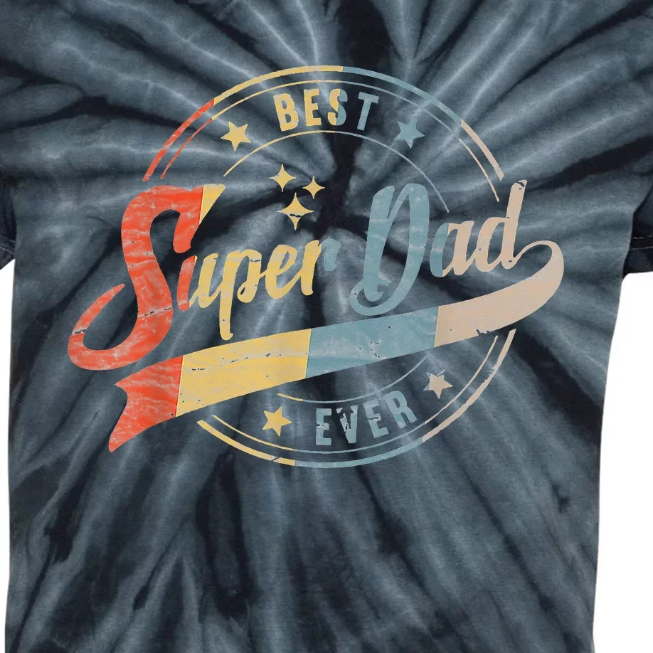 Retro Best Dad Super Dad Ever Father Daddy Father's Day Kids Tie-Dye T-Shirt