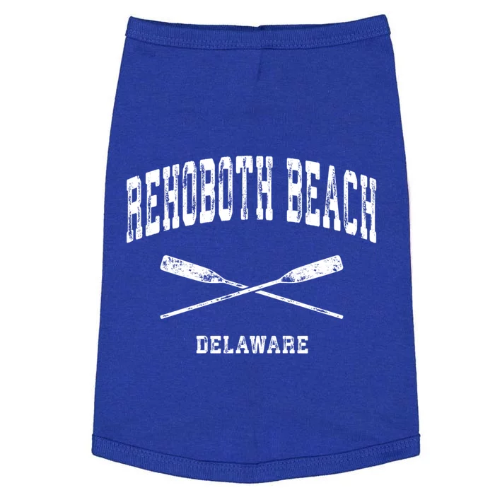 Rehoboth Beach Delaware Vintage Nautical Crossed Oars Gift Doggie Tank