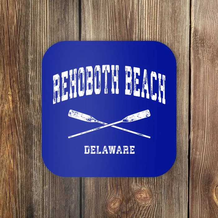 Rehoboth Beach Delaware Vintage Nautical Crossed Oars Gift Coaster