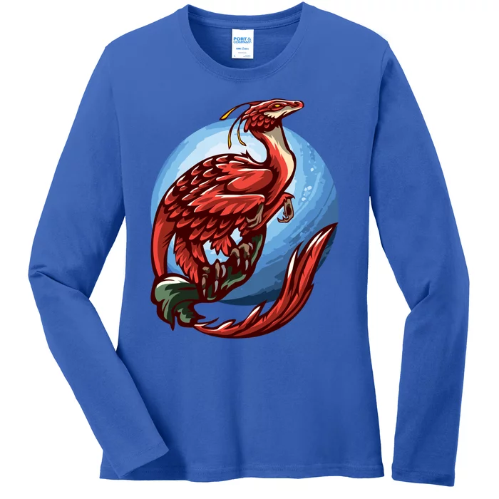 Raptor Bird Dinosaur Prehistoric Animal Fantasy Evolution Gift Ladies Long Sleeve Shirt