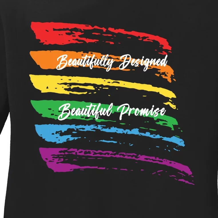 Rainbows Beautifully Designed Beautiful Promise Ladies Long Sleeve Shirt