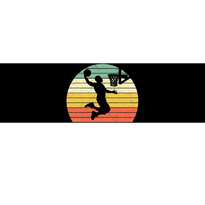 Retro Basketball Dunk Sunset Colorful Bumper Sticker