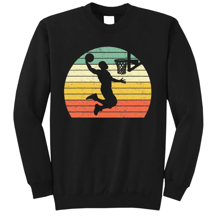 Retro Basketball Dunk Sunset Colorful Tall Sweatshirt