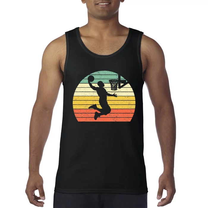 Retro Basketball Dunk Sunset Colorful Tank Top