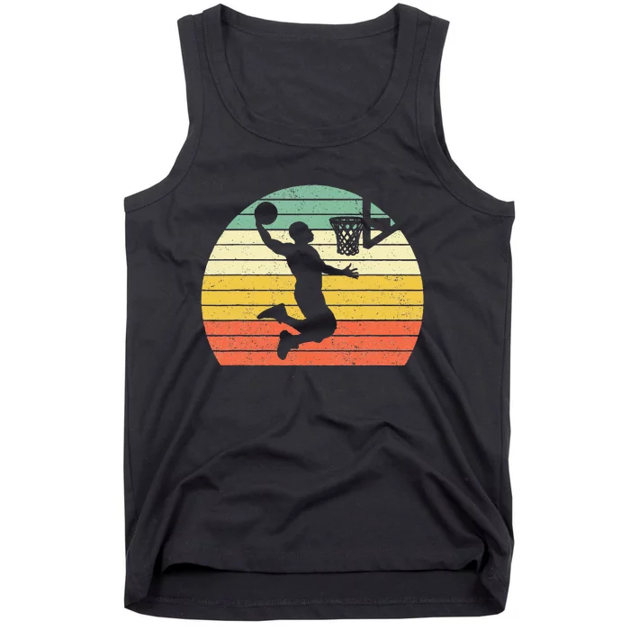 Retro Basketball Dunk Sunset Colorful Tank Top