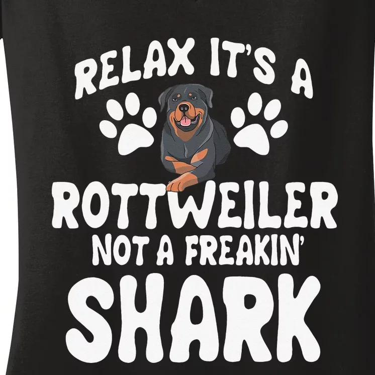 Rottweiler Breeders Dog Owner Fur Parent Pet Lover Women's V-Neck T-Shirt