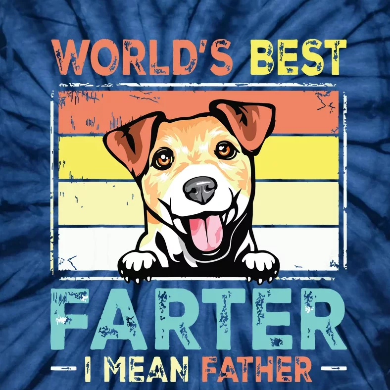 Retro Best Dad Ever Cool Jack Russell Terrier Dog Pet Lover Tie-Dye T-Shirt