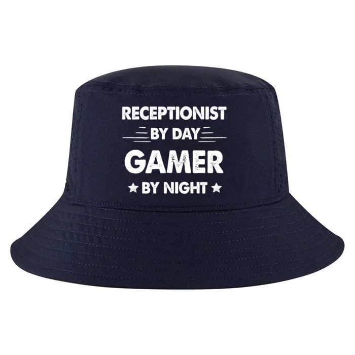 Receptionist By Day Gamer By Night Gift Cool Comfort Performance Bucket Hat