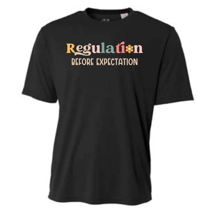 Regulation Before Expectation Special Education Teacher Gift Cooling Performance Crew T-Shirt