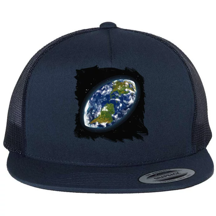 Rugby Ball Earth Flat Bill Trucker Hat