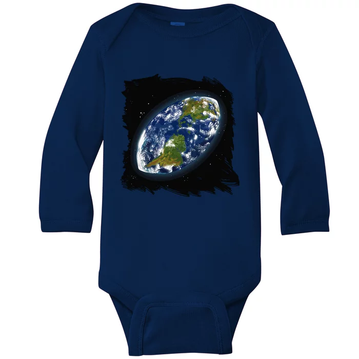 Rugby Ball Earth Baby Long Sleeve Bodysuit