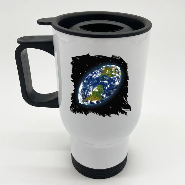 Rugby Ball Earth Front & Back Stainless Steel Travel Mug