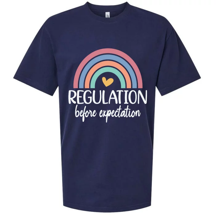 Regulation Before Expectation Neurodiversity Therapist Sueded Cloud Jersey T-Shirt