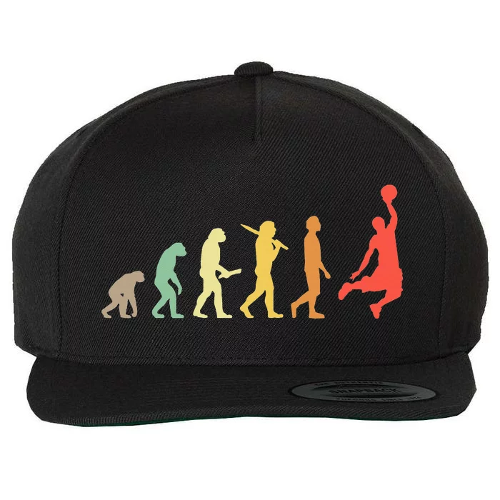 Retro Basketball Evolution Gift For Basketball Players Wool Snapback Cap