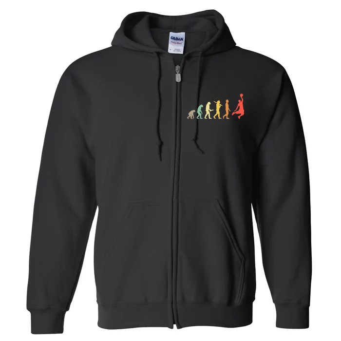 Retro Basketball Evolution Gift For Basketball Players Full Zip Hoodie