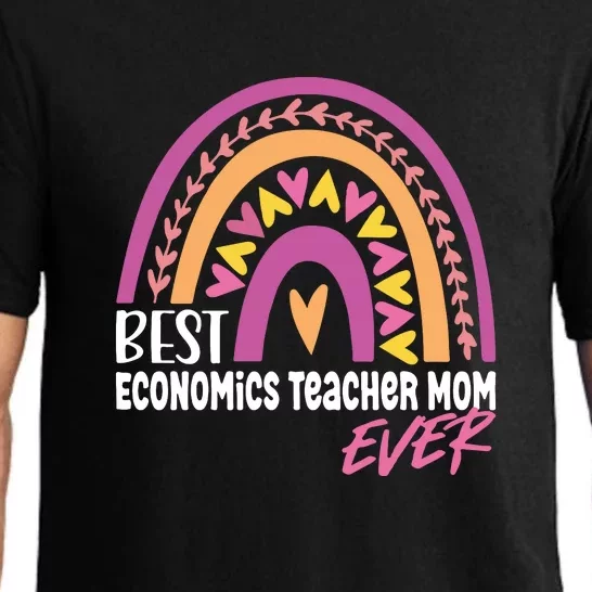 Rainbow Best Economics Teacher Mom Ever Mother's Day Pajama Set