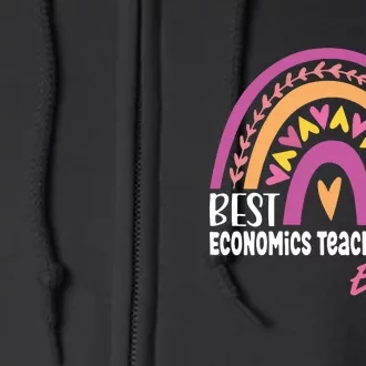 Rainbow Best Economics Teacher Mom Ever Mother's Day Full Zip Hoodie