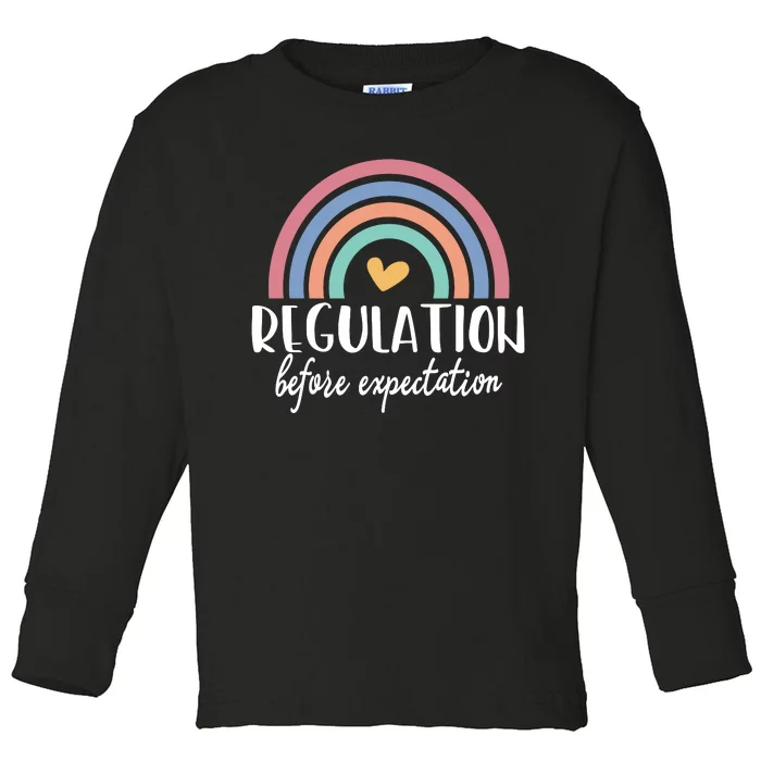 Regulation Before Expectation Autism Awareness Special Education Teacher Toddler Long Sleeve Shirt