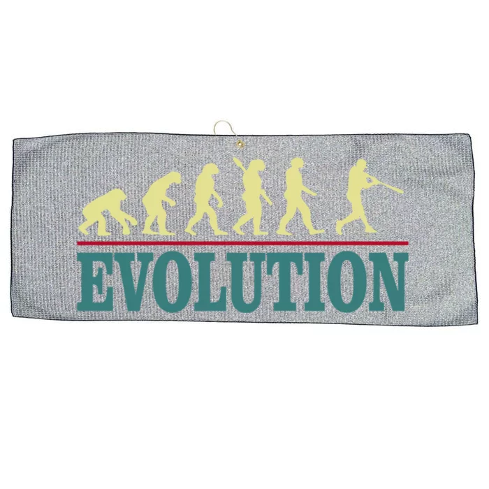 Retro Baseball Evolution For Baseball Players Gift Large Microfiber Waffle Golf Towel