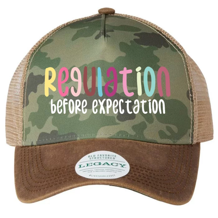 Regulation Before Expectation Autism Special Education Legacy Tie Dye Trucker Hat