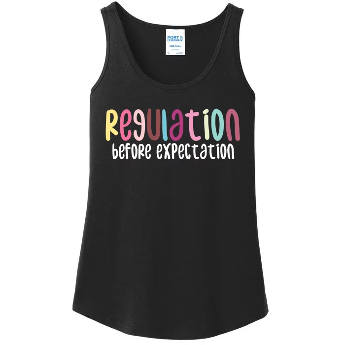 Regulation Before Expectation Autism Special Education Ladies Essential Tank