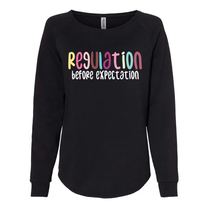 Regulation Before Expectation Autism Special Education Womens California Wash Sweatshirt