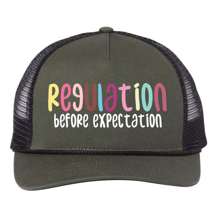 Regulation Before Expectation Autism Special Education Retro Rope Trucker Hat Cap