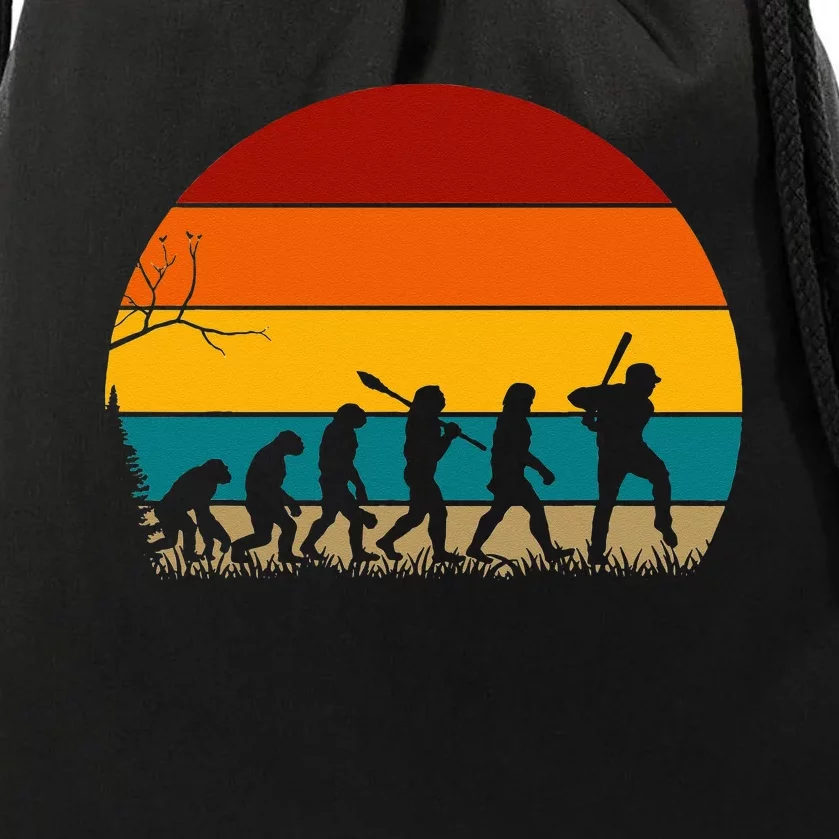 Retro Baseball Evolution For Baseball Lovers Drawstring Bag