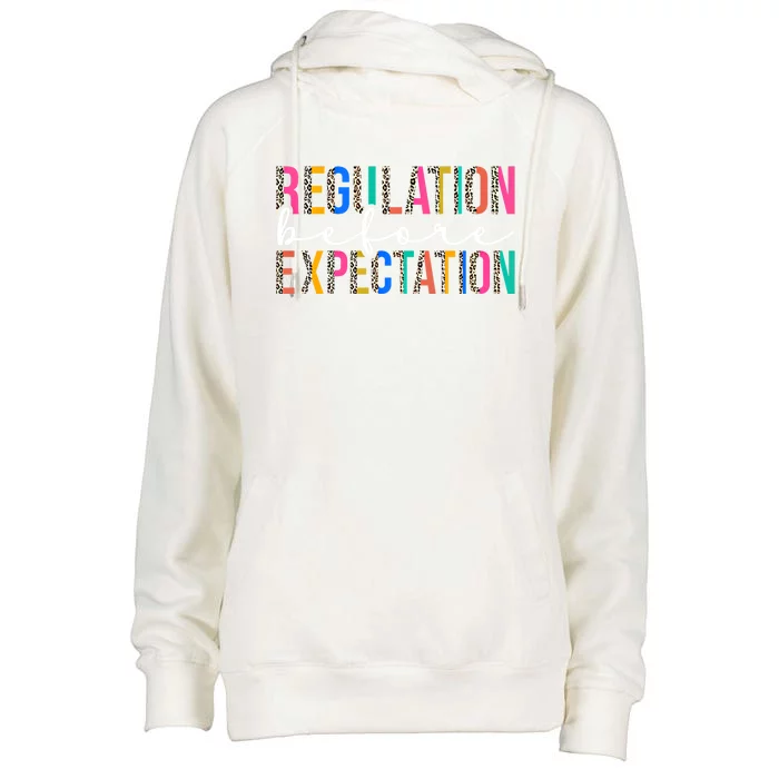 Regulation Before Expectation Autism Awareness Acceptance Gift Womens Funnel Neck Pullover Hood