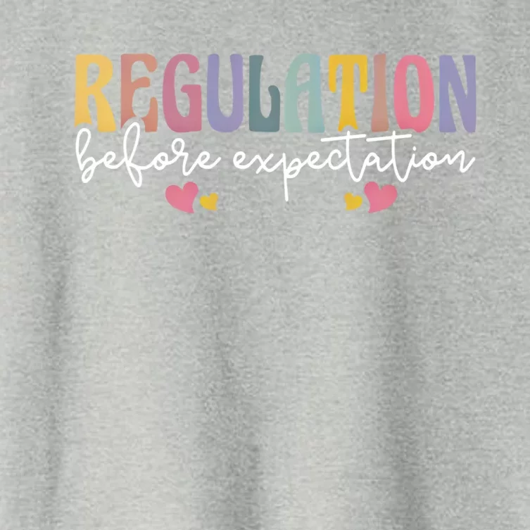 Regulation Before Expectation Autism Awareness Acceptance Gift Women's Crop Top Tee