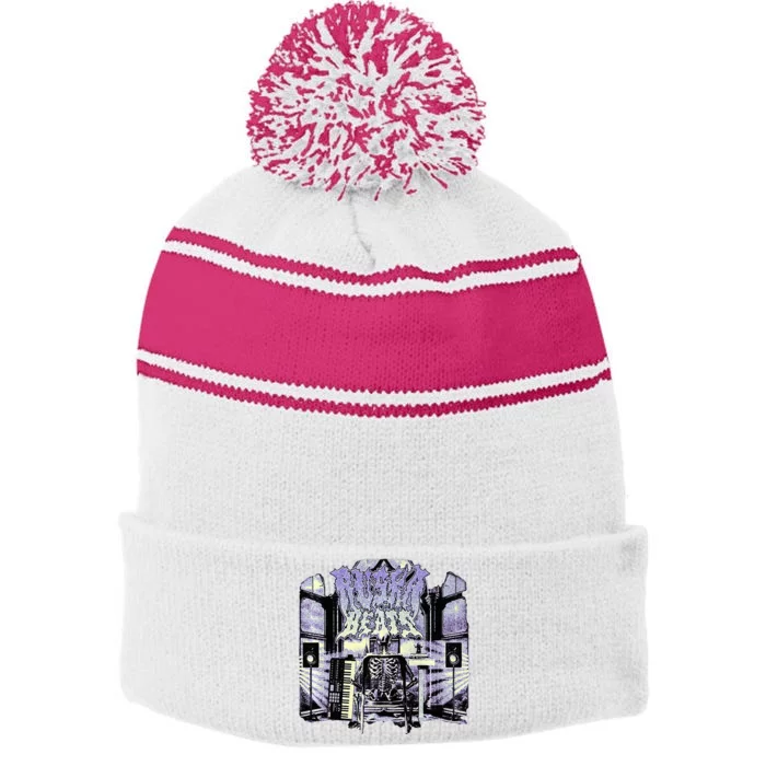 Ruska Beats Eternity Stripe Pom Pom Beanie