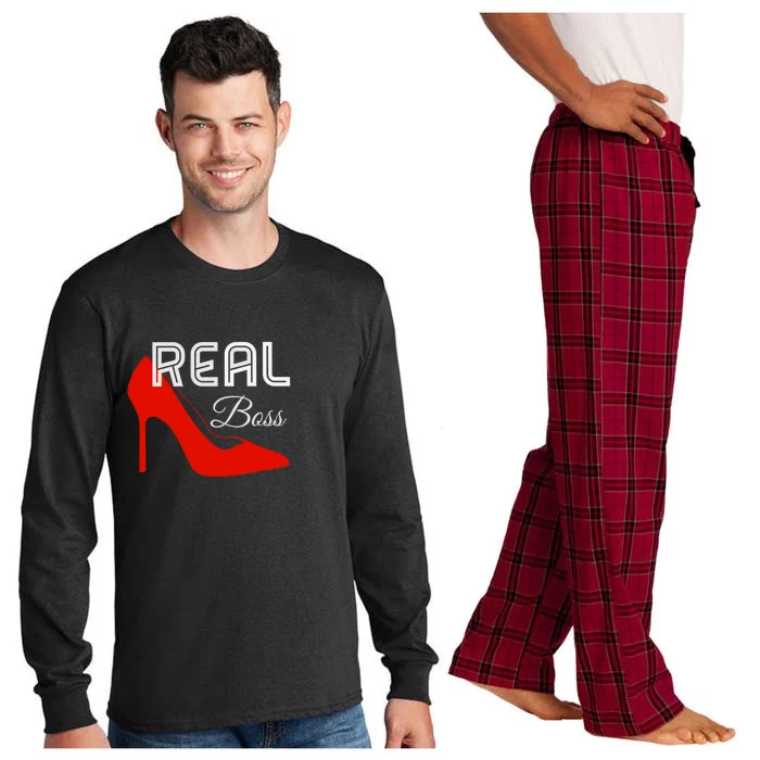 Real Boss Empowered Wife Mother Sister Female Boss Great Gift Long Sleeve Pajama Set