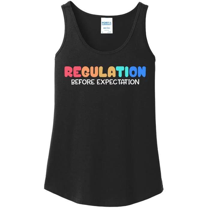 Regulation Before Expectation Autism Special Education Ladies Essential Tank