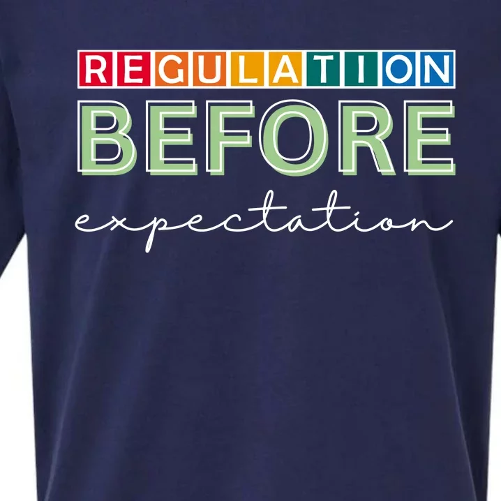 Regulation Before Expectation Autism Awareness Quote Sueded Cloud Jersey T-Shirt