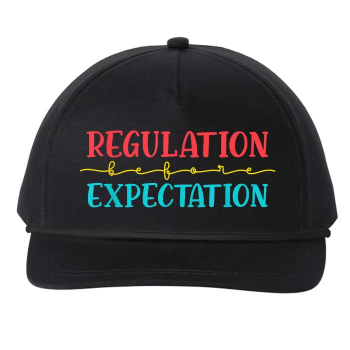 Regulation Before Expectation Autistic Autism Awareness Day Snapback Five-Panel Rope Hat