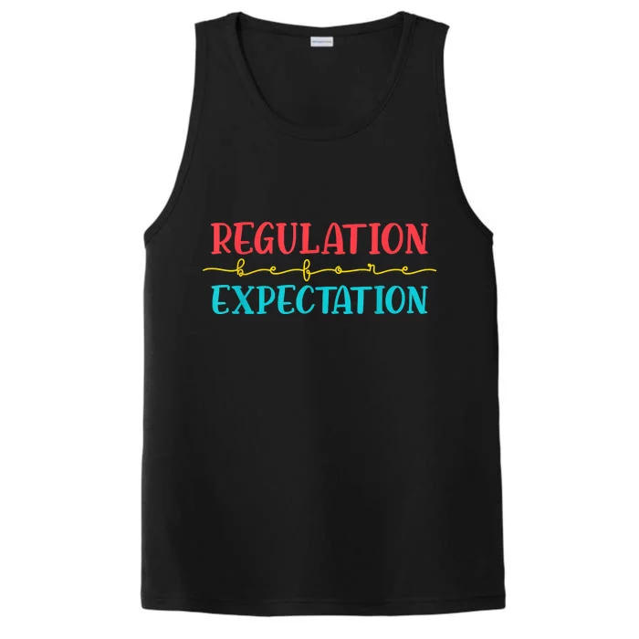 Regulation Before Expectation Autistic Autism Awareness Day Performance Tank