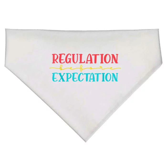 Regulation Before Expectation Autistic Autism Awareness Day USA-Made Doggie Bandana